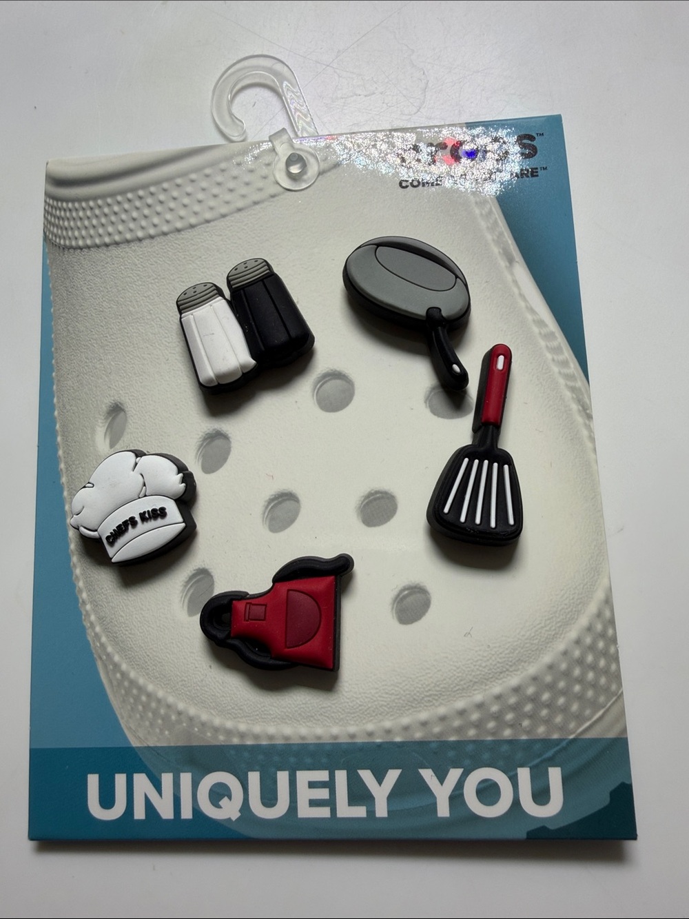 CROCS Kitchen Jibbitz Charms Set - Red, Black, White, Gray